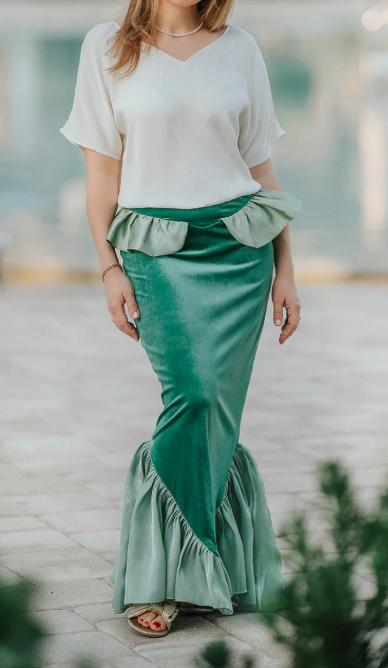 Damen-Maxirock im Mermaid-Tail-Stil